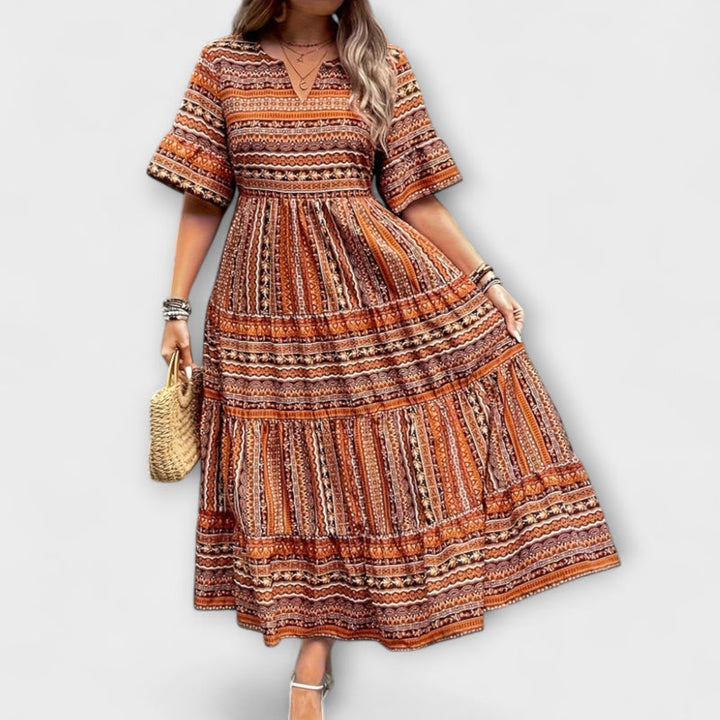 Sylpha - Chic Bohemian Dress with Elegant Ethnic Print