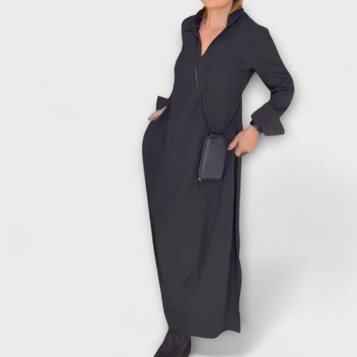 Evie - Vintage-Inspired Relaxed Fit Maxi Dress