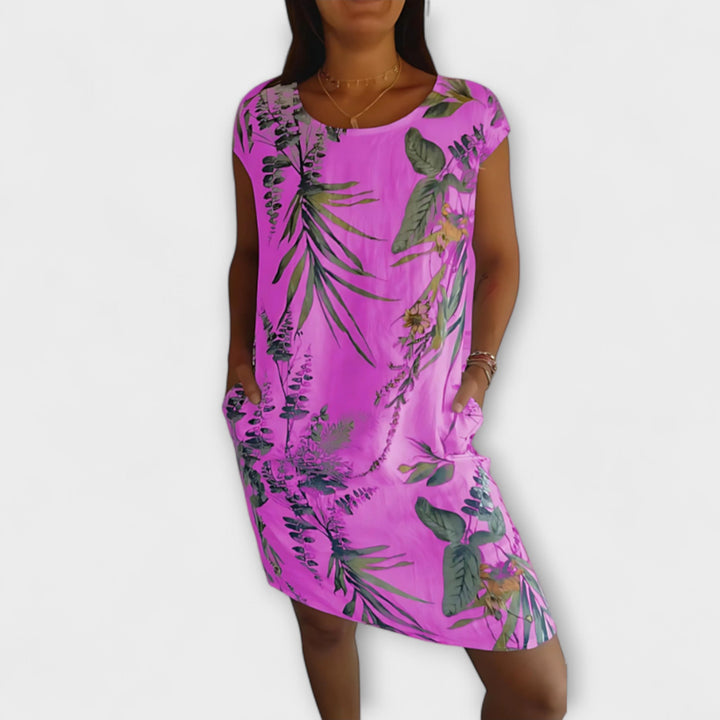 Iris - Relaxed Fit Knee-Length Printed Dress