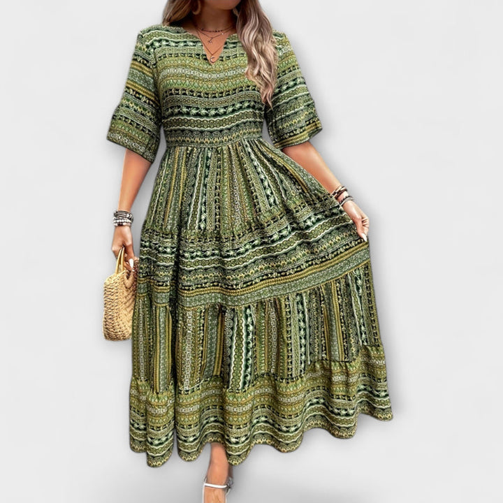 Sylpha - Chic Bohemian Dress with Elegant Ethnic Print