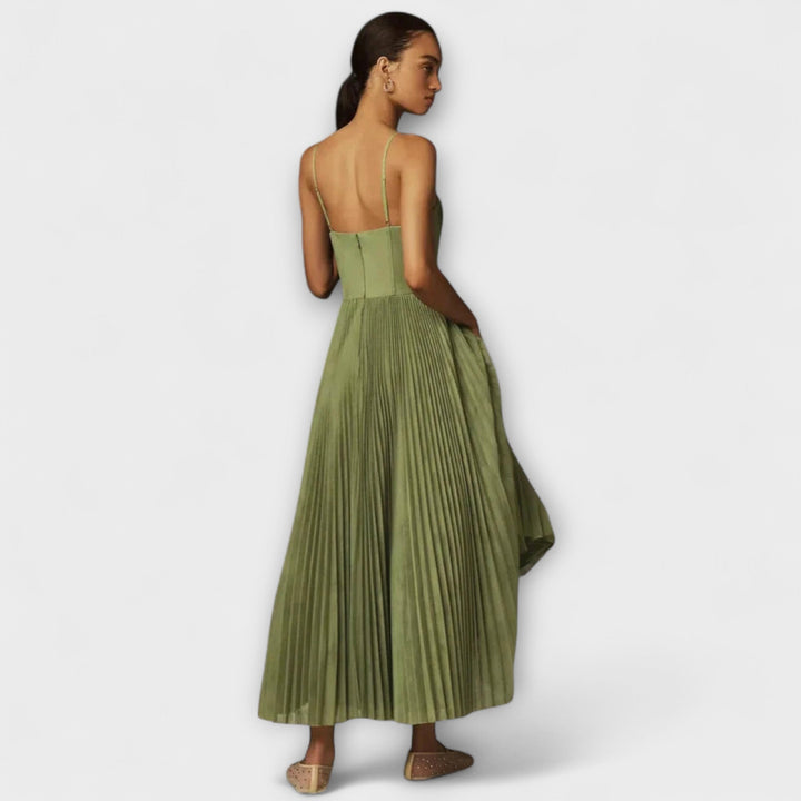 Marilyn - Midi Tulle Pleated Skirt Dress with Bustier Design