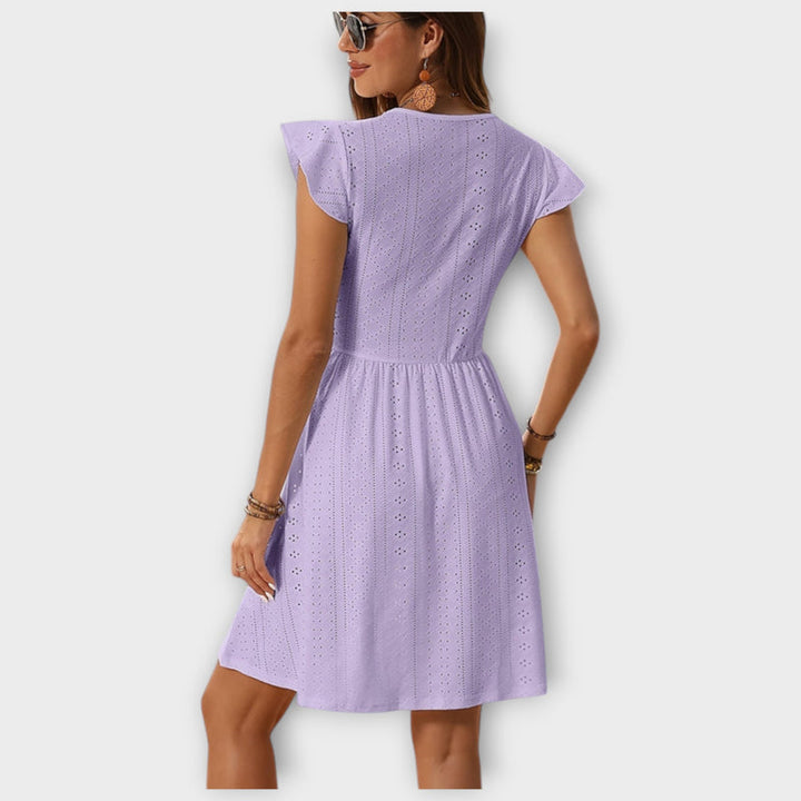 Delphine - Knitted Lace Mini Dress with High Waist