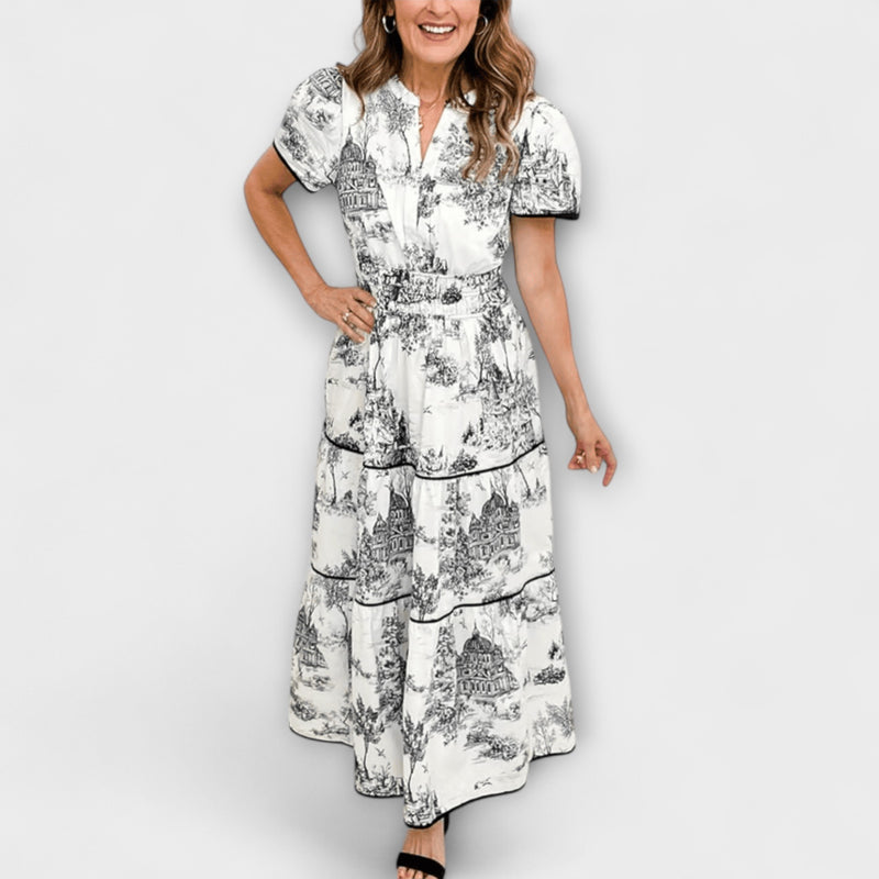 Solene - Bohemian V-Neck Floral Maxi Dress