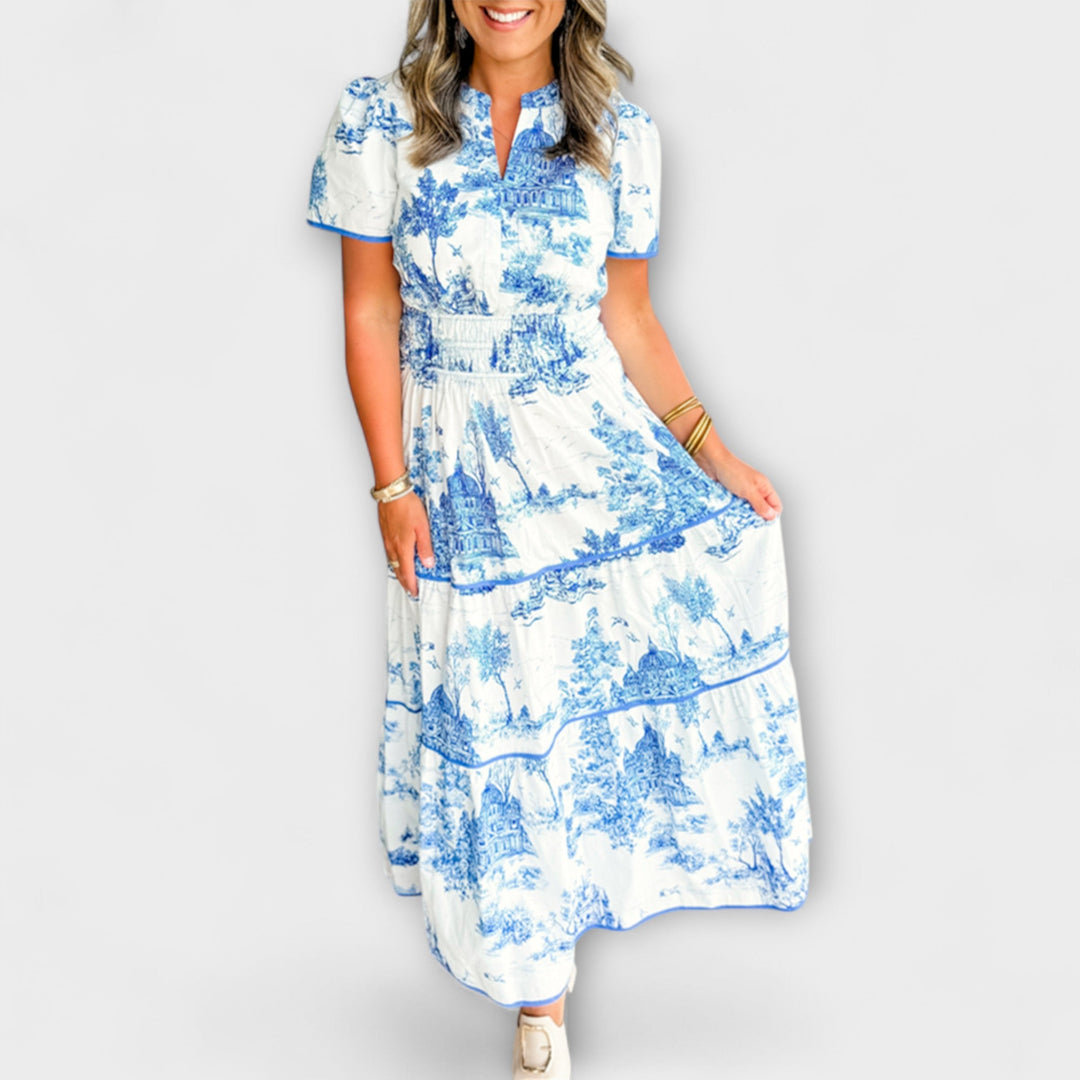 Eliza - Timeless Toile Maxi Dress