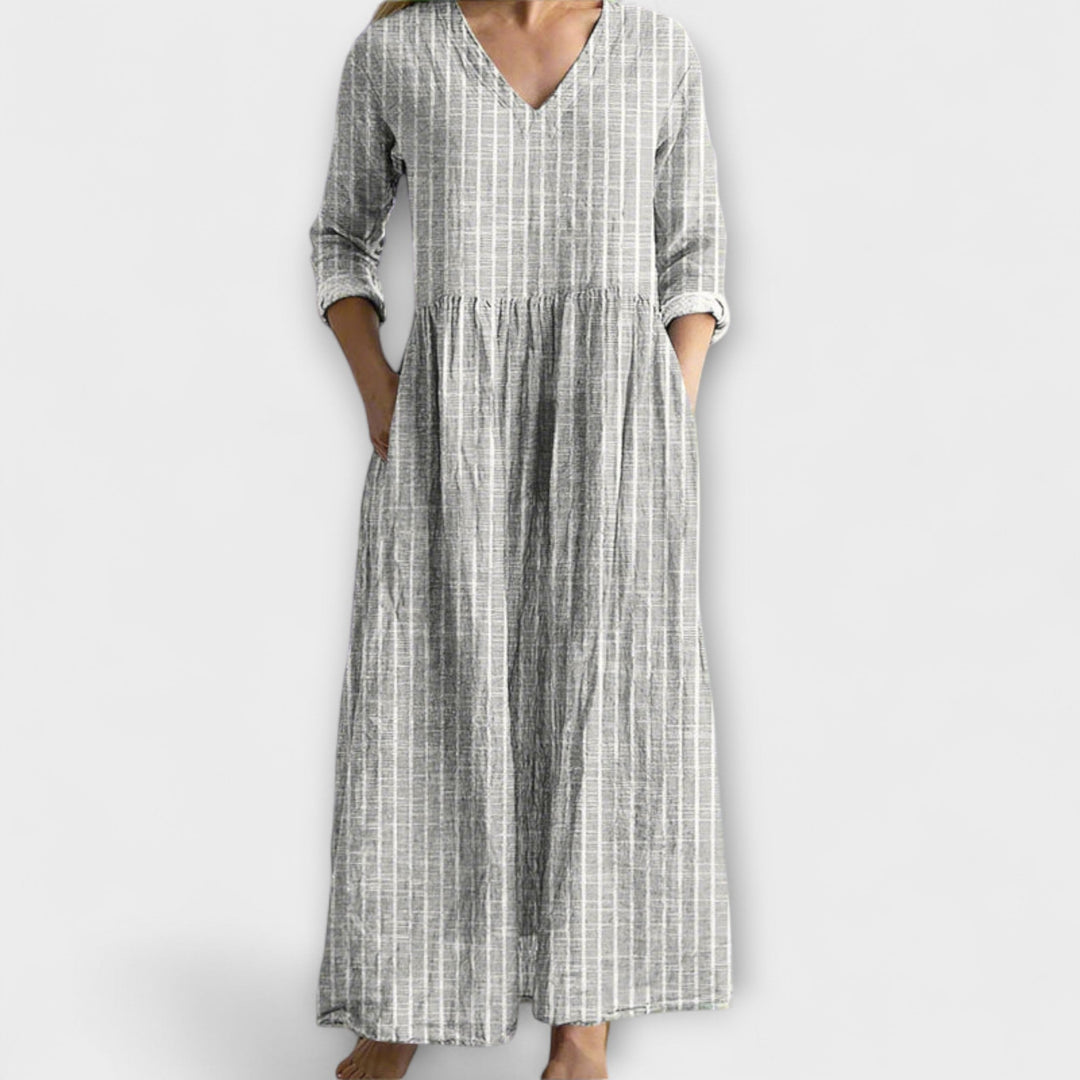 Dabria - Classic Striped Casual Dress