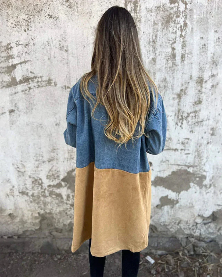 Astrid – Denim and Suede Coat