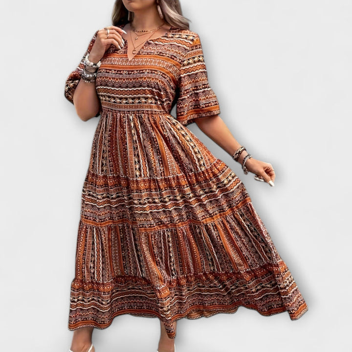 Sylpha - Chic Bohemian Dress with Elegant Ethnic Print
