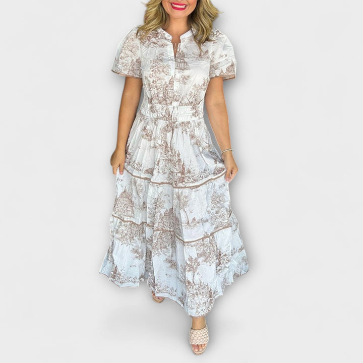 Eliza - Timeless Toile Maxi Dress
