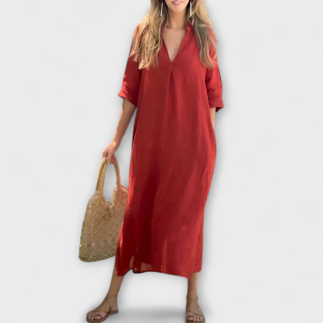 Alexa - Stylish V-Neck Maxi Dress for Summer