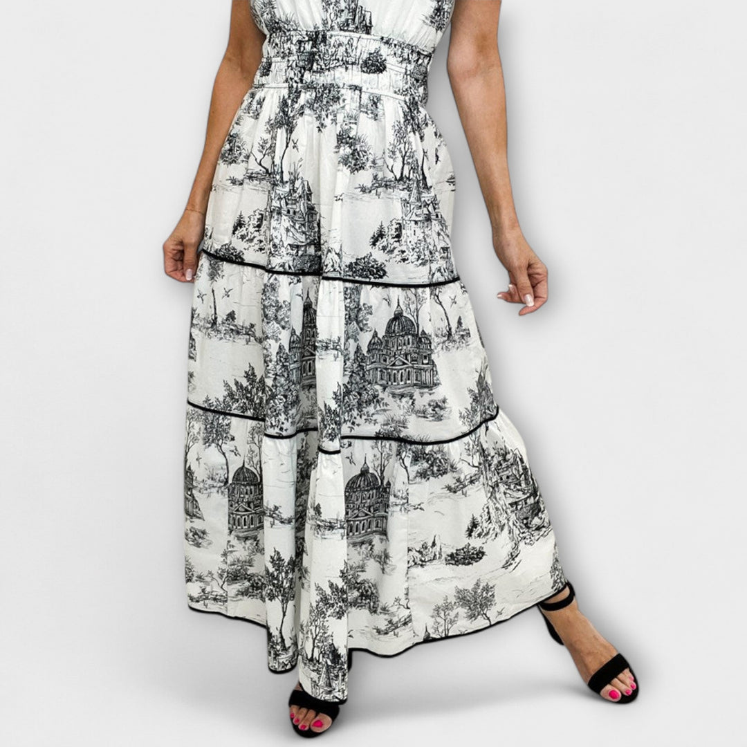 Eliza - Timeless Toile Maxi Dress
