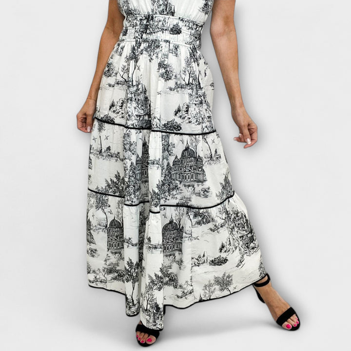 Eliza - Timeless Toile Maxi Dress