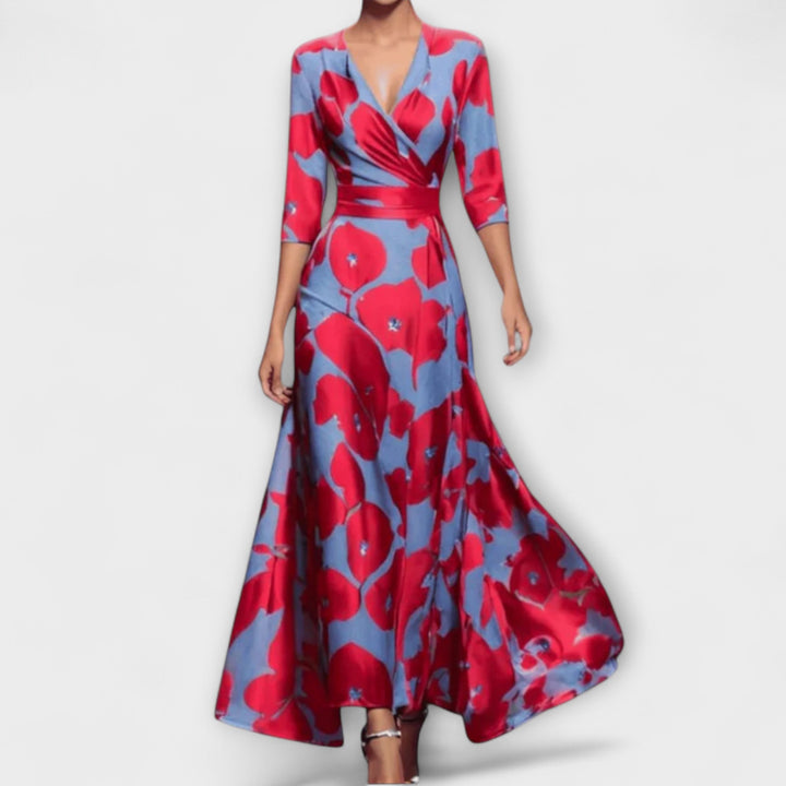 Zoe - Timeless Floral V-Neck Maxi Dress