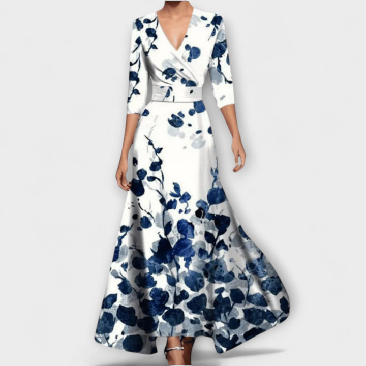 Zoe - Timeless Floral V-Neck Maxi Dress