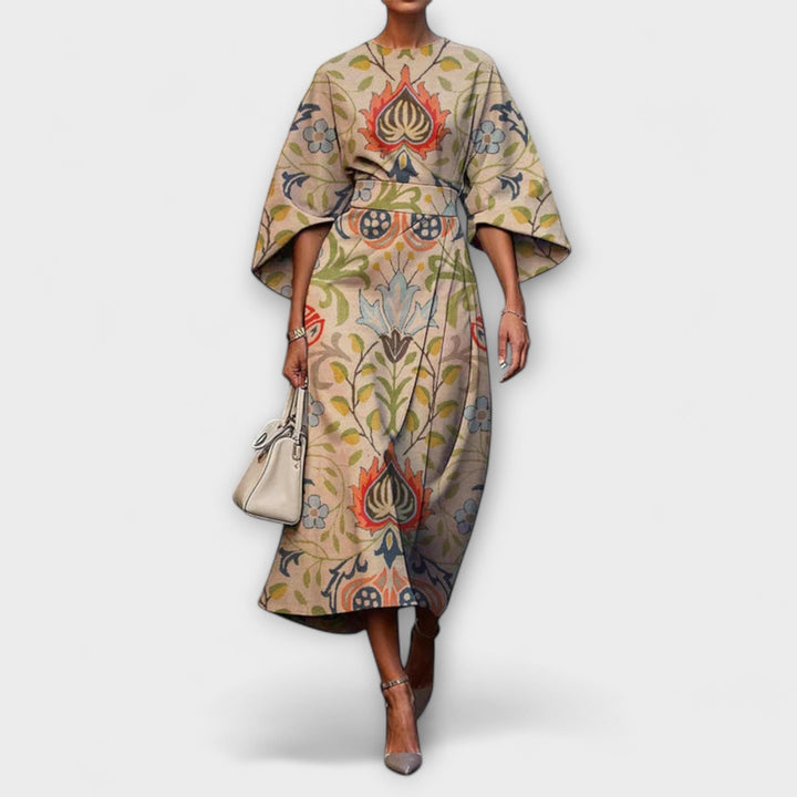 Zoraida - Chic Long Dress with Batwing Sleeves