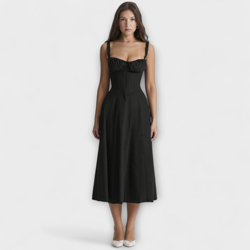 Oakley - Chic French-Inspired Belted Strap Dress