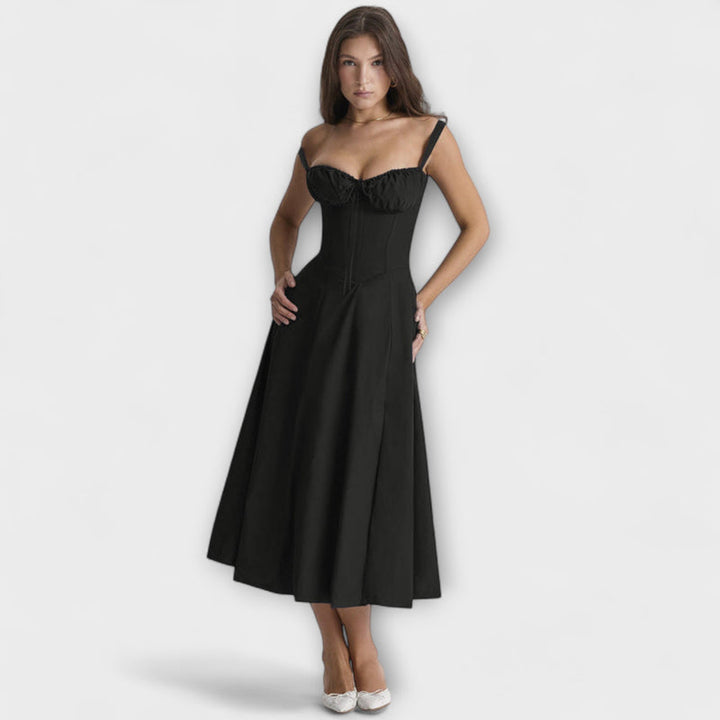 Oakley - Chic French-Inspired Belted Strap Dress