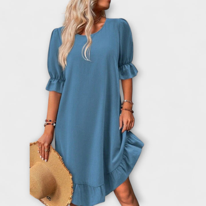 Isolde - Vintage-Inspired Half Sleeve Midi Dress