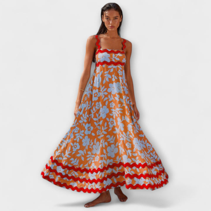 Jovie - Floral Print Sleeveless Loose-Fit Dress