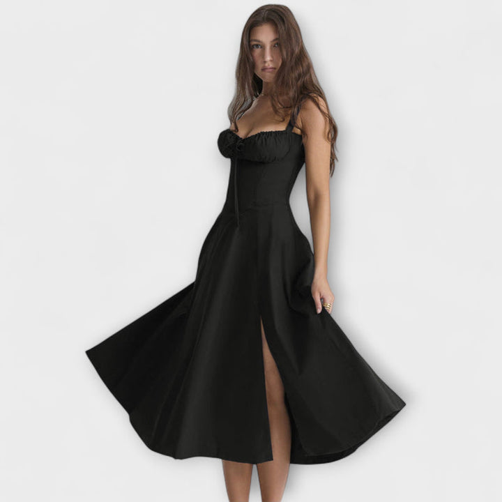 Oakley - Chic French-Inspired Belted Strap Dress