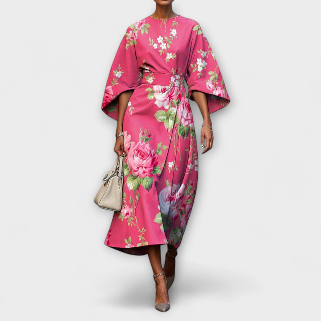 Zoraida - Chic Long Dress with Batwing Sleeves