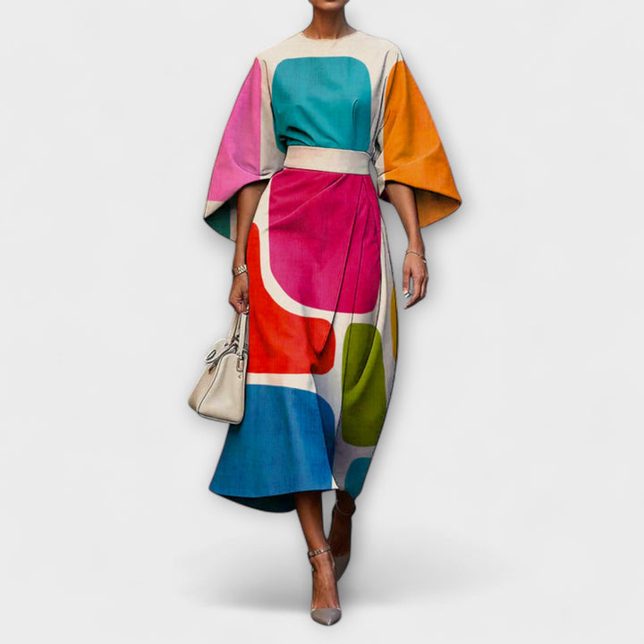 Zoraida - Chic Long Dress with Batwing Sleeves