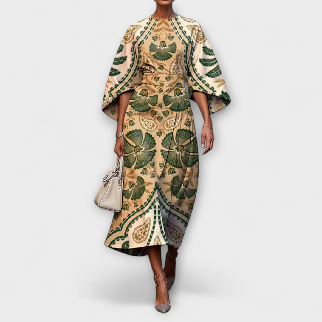 Zoraida - Chic Long Dress with Batwing Sleeves