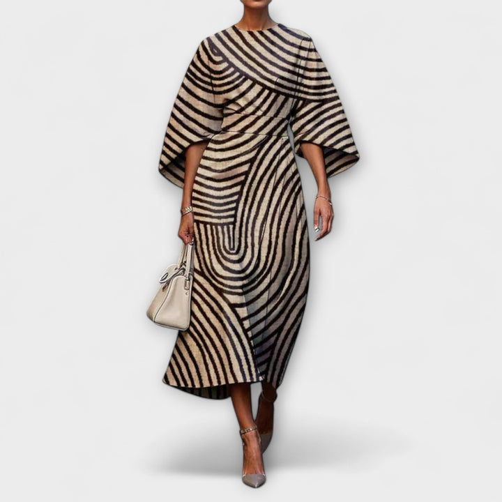 Zoraida - Chic Long Dress with Batwing Sleeves