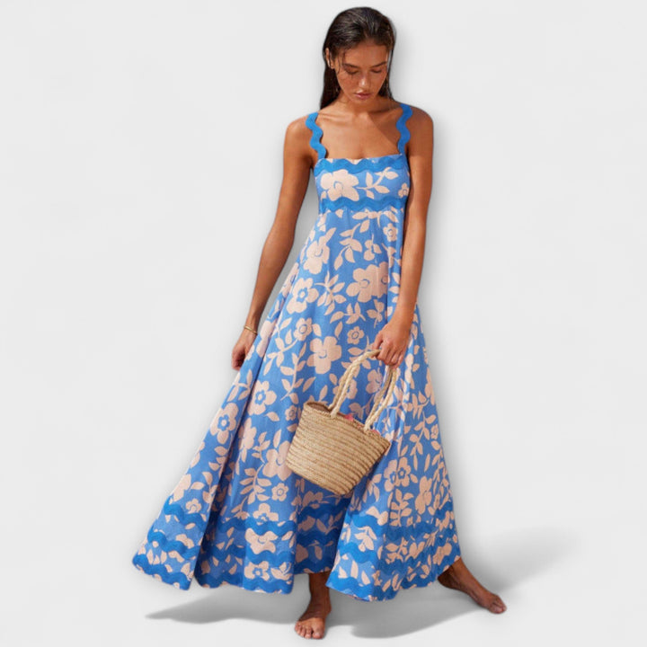 Jovie - Floral Print Sleeveless Loose-Fit Dress