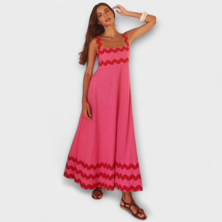 Jovie - Floral Print Sleeveless Loose-Fit Dress