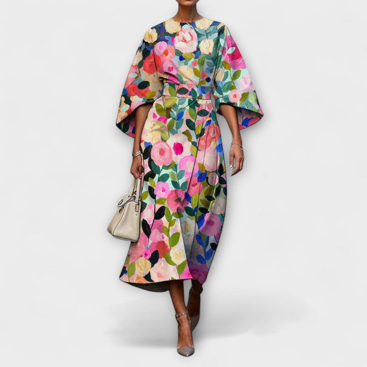 Zoraida - Chic Long Dress with Batwing Sleeves
