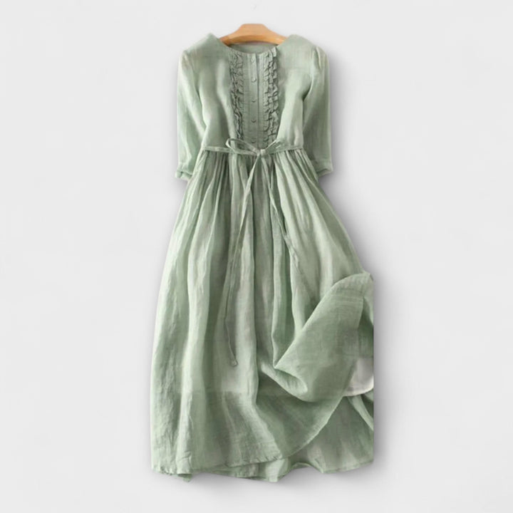 Arya - Women's Round Neck Lace-Up Dress