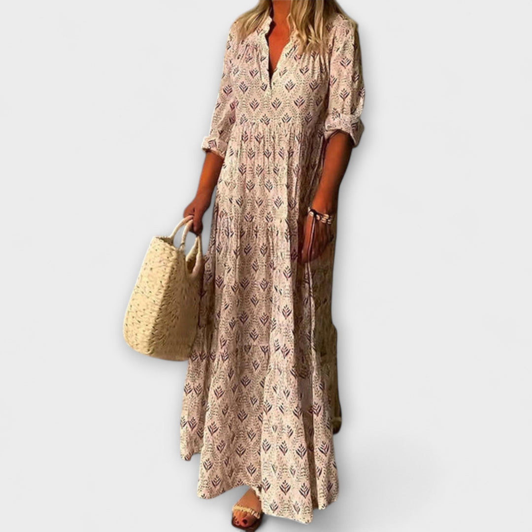 Alexa - Chic Bohemian Maxi Dress with Flowing Elegance