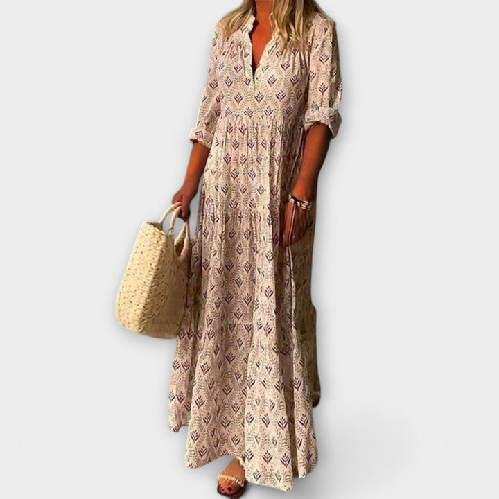 Alexa - Chic Bohemian Maxi Dress with Flowing Elegance