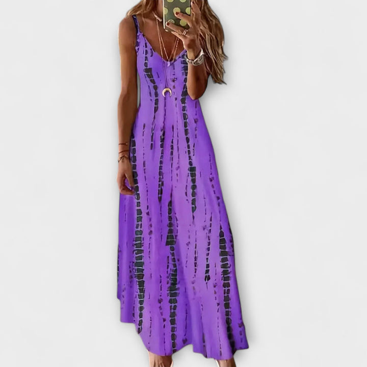Seren - Women's Tie-Dye V-Neck Maxi Dress