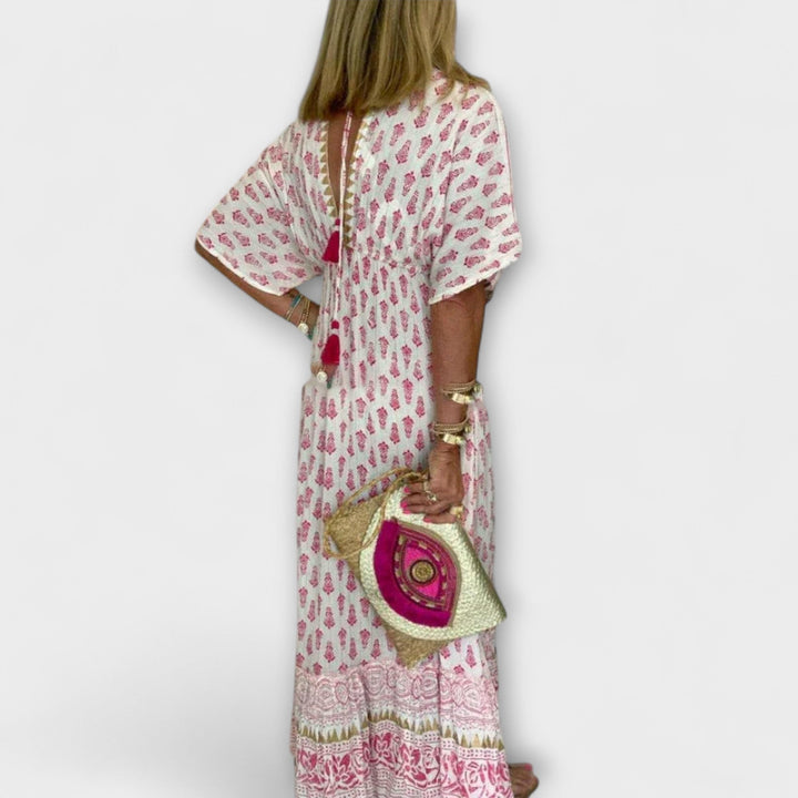 Mabel – Bohemian-Style Maxi Dress with Vibrant Print