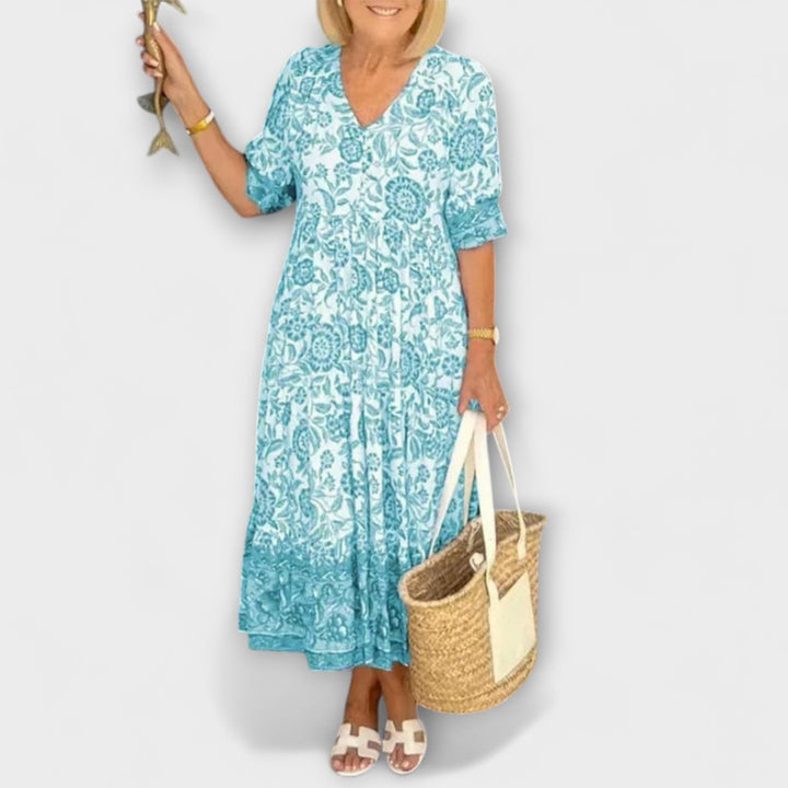 Luna - Chic Floral V-Neck Dress