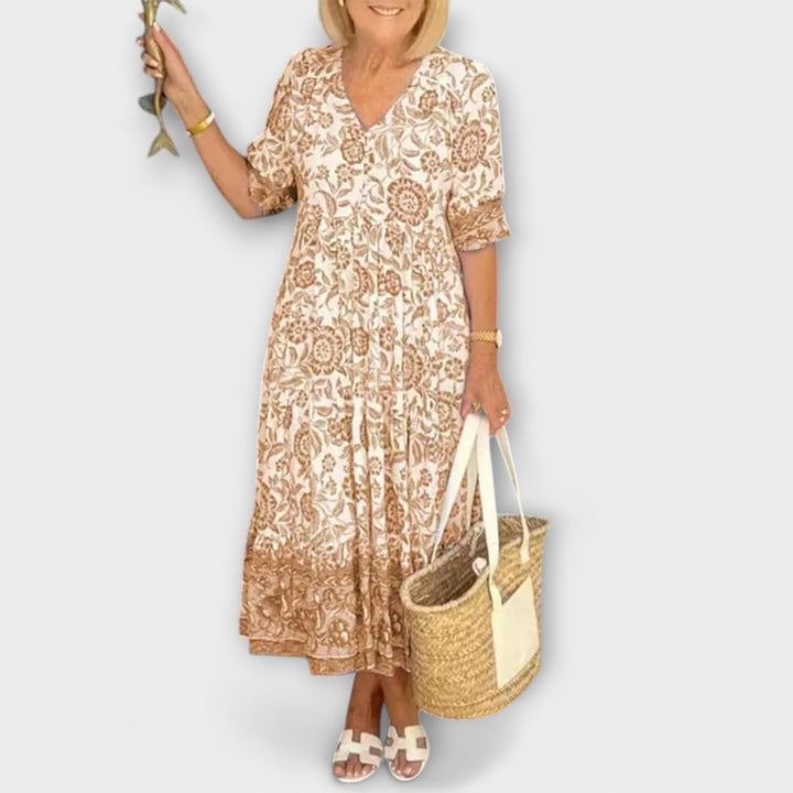 Luna - Chic Floral V-Neck Dress