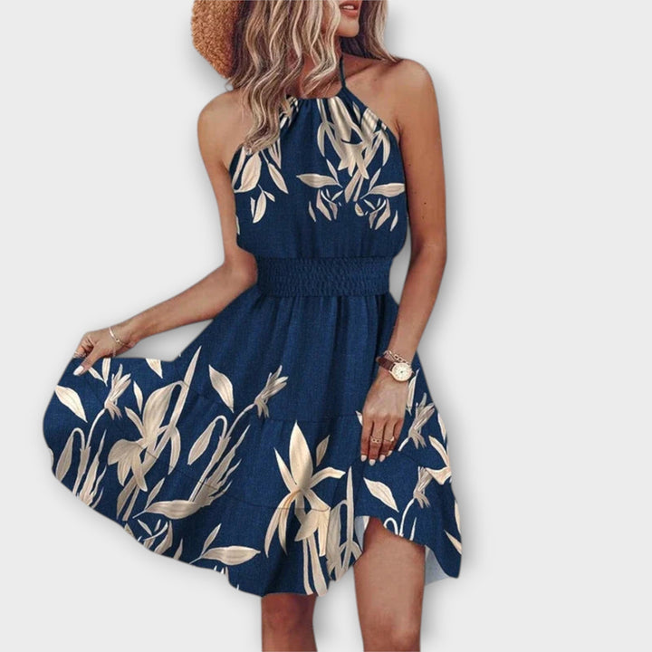 Loxley - Irregular Print Backless Mini Dress