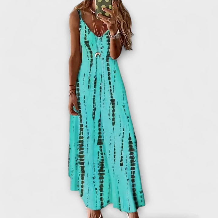 Seren - Women's Tie-Dye V-Neck Maxi Dress