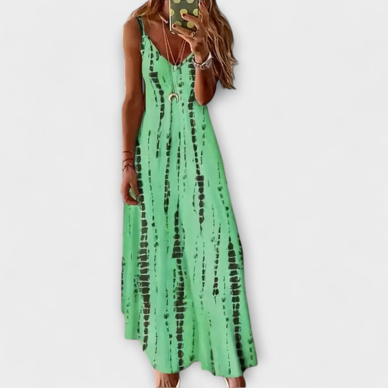 Seren - Women's Tie-Dye V-Neck Maxi Dress