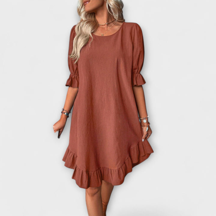 Isolde - Vintage-Inspired Half Sleeve Midi Dress