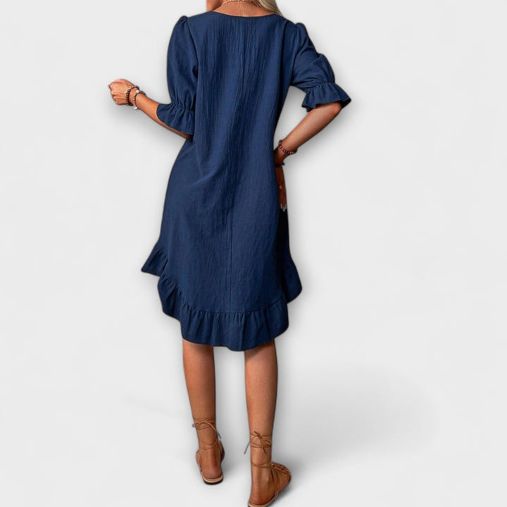 Isolde - Vintage-Inspired Half Sleeve Midi Dress