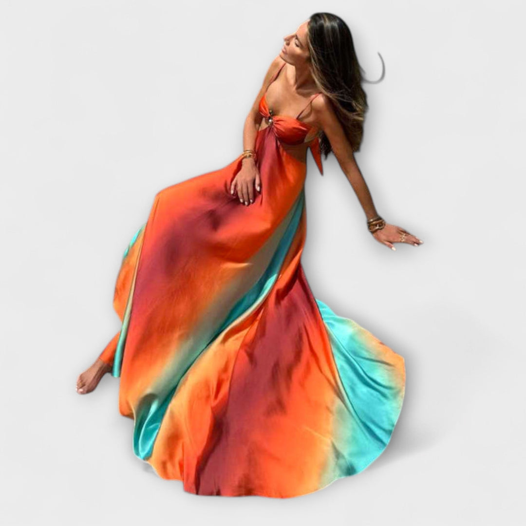 Saylor - Sleeveless Gradient Backless Maxi Dress