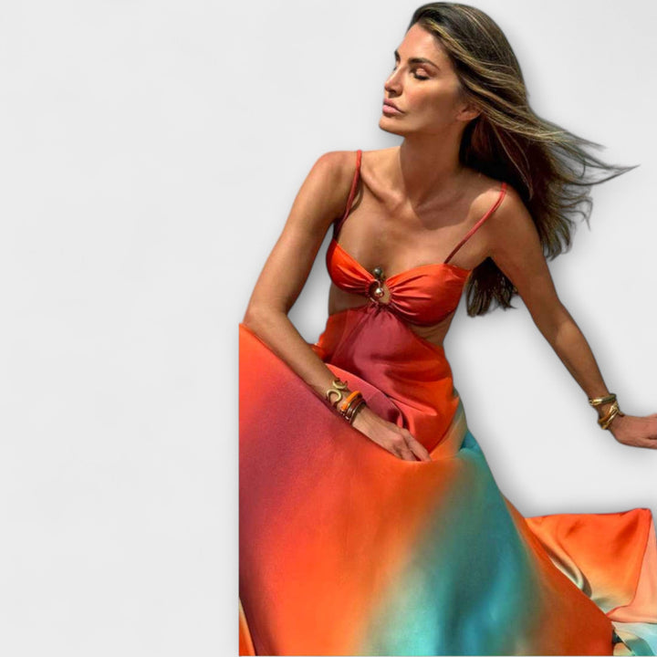 Saylor - Sleeveless Gradient Backless Maxi Dress