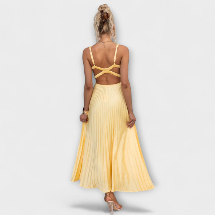 Naomi - Chic Cinched Waist Sling Dress for Parties