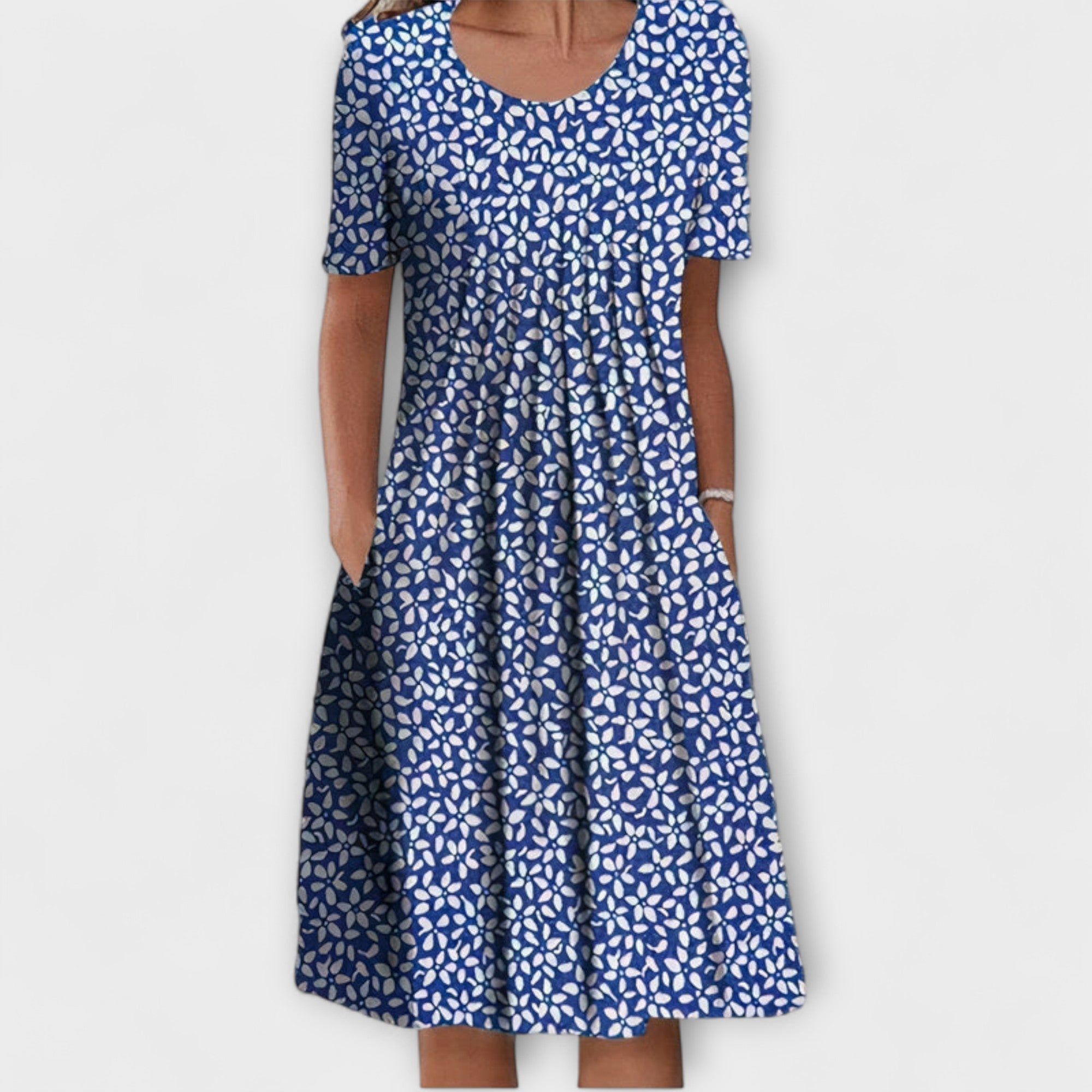 Blue with flowers / 3XL