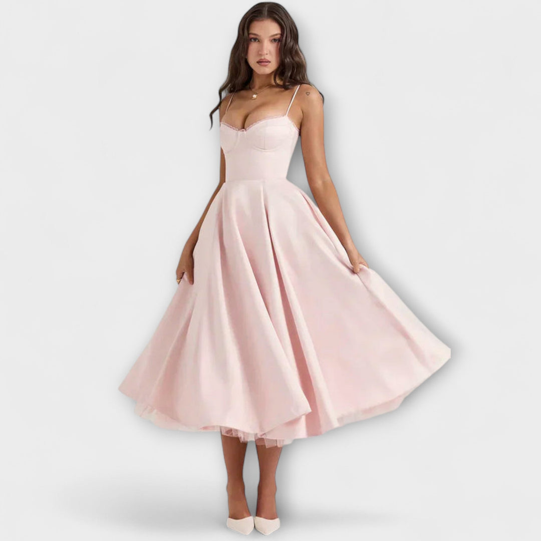 Minerva - Elegant Spaghetti Strap Princess Gown