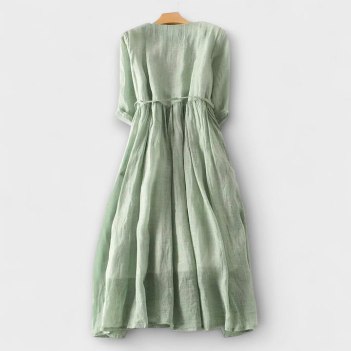 Arya - Women's Round Neck Lace-Up Dress
