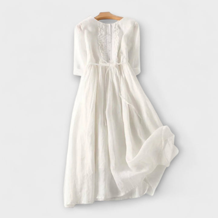 Arya - Women's Round Neck Lace-Up Dress