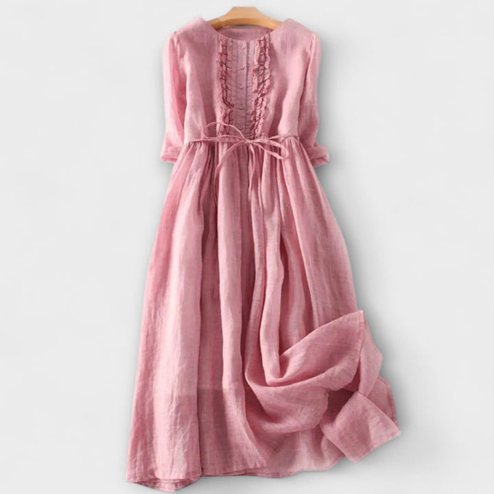 Arya - Women's Round Neck Lace-Up Dress